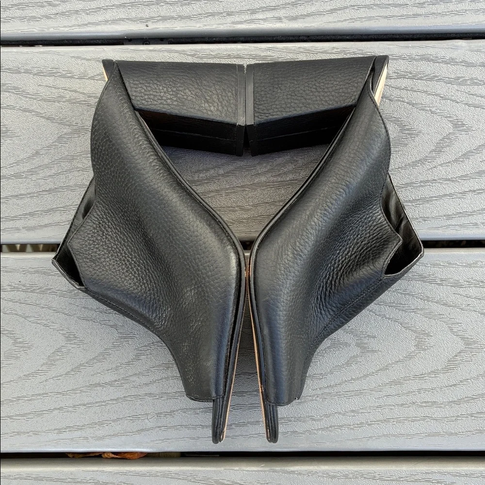 Vince Camuto Leather Open Toe Mules Black Size 9 - Picture 11 of 16